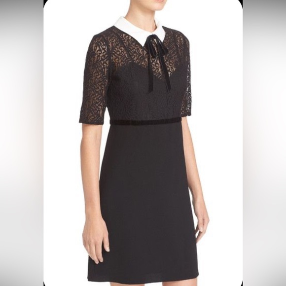 The Kooples Lace Crepe Mini Dress - Picture 3 of 4